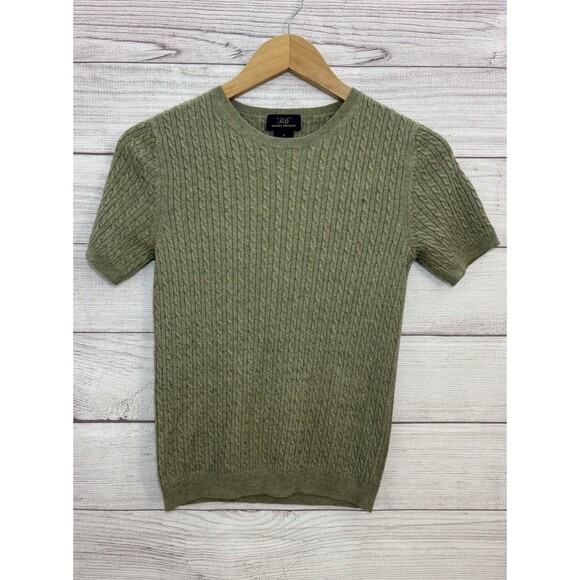 Brooks Brothers 346 Women’s Short Sleeve OLIVE Sweater Silk Cashmere SMALL - Picture 1 of 4
